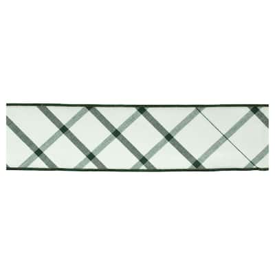 Plaid Wired Ribbon 4" x 5 Yds - N/A