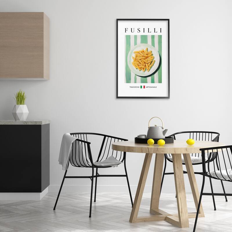 Stupell Traditional Fusilli Pasta Framed Giclee Art Design By Andreas Magnusson