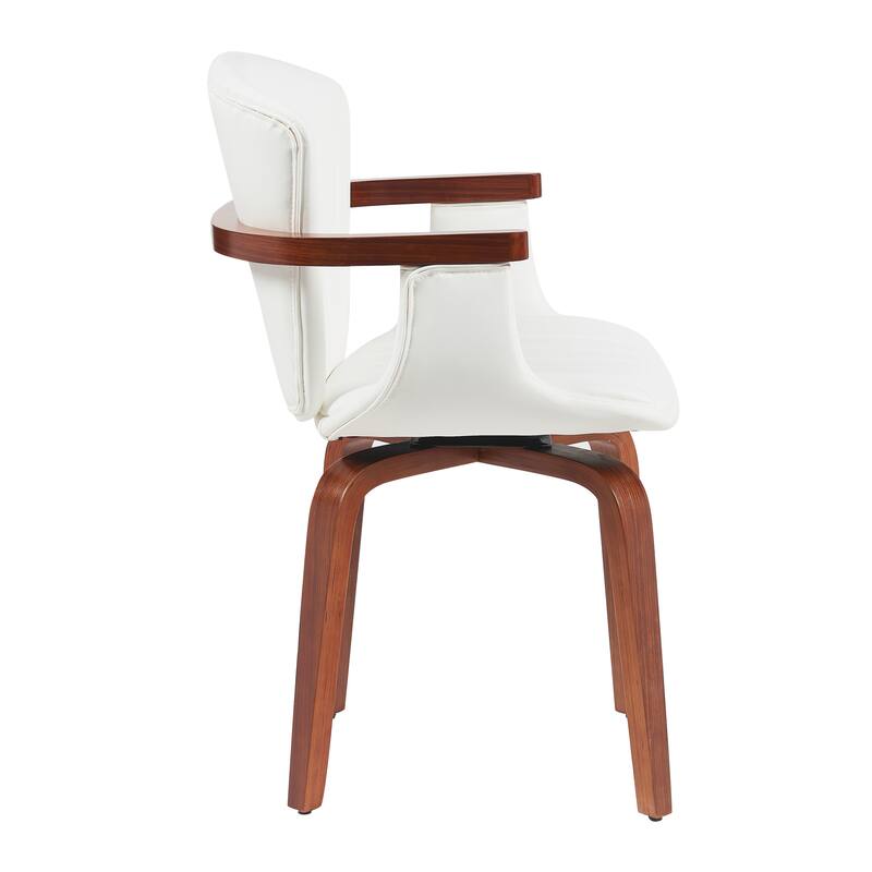 Modern 2 Piece Bentwood 360° Swivel PU Leather Dining Chair with Cushion, Backrest for Dining Room Kitchen Bedroom Living Room