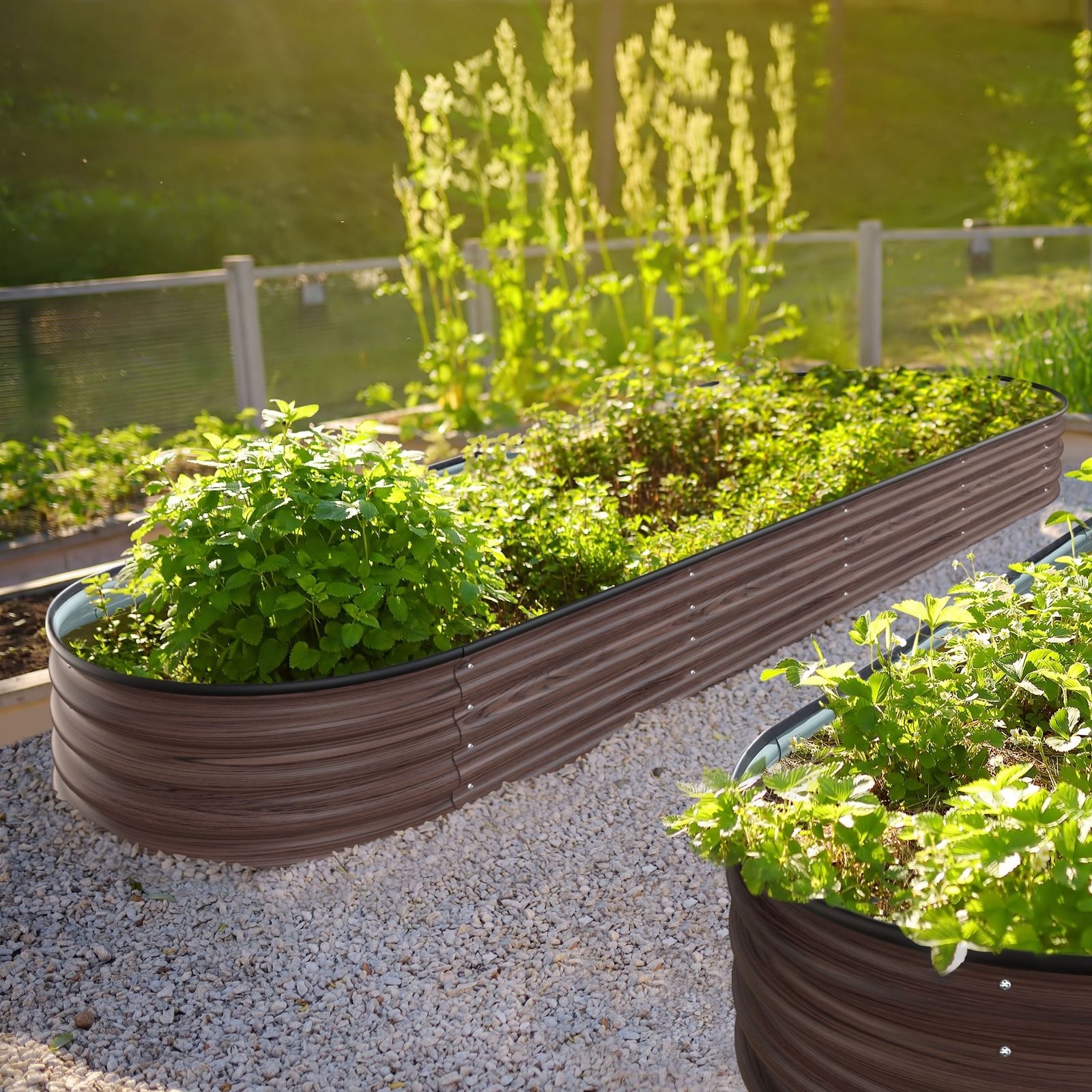 VEIKOUS 96 in. L x 24 in. W x 11 in. H Metal Galvanized Raised Garden Bed, 9-in-1 Outdoor Planter Box