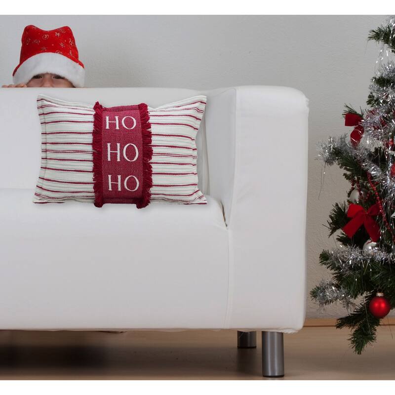 Vibhsa 14"x 24" Christmas Pillow for Holidays-HOHOHO