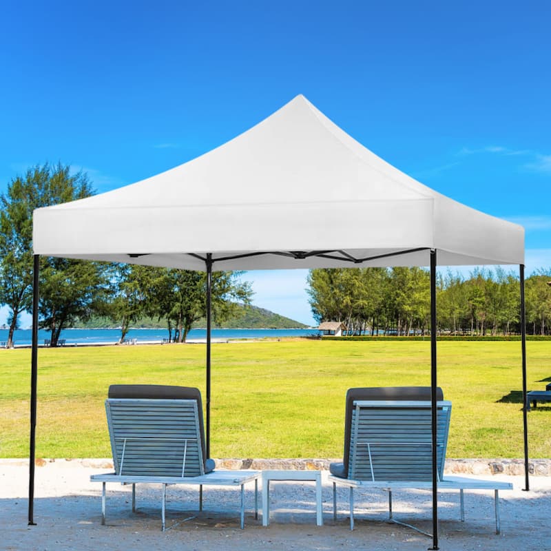 Maxwell 10' x 10' Pop Up Canopy Tent with Carry Bag and Sandbags - N/A - White/Black