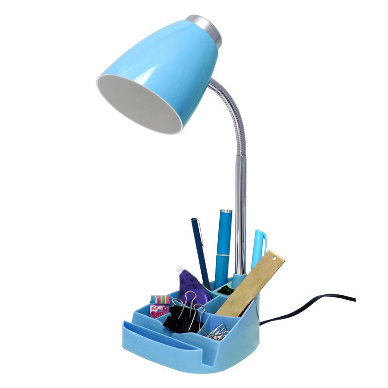 Gooseneck Organizer Desk Lamp with iPad Stand - 18.5" - Blue