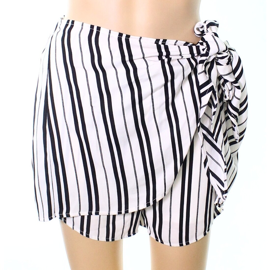Shop Peach Love Black White Womens Size Large L Stripe Tie Waist