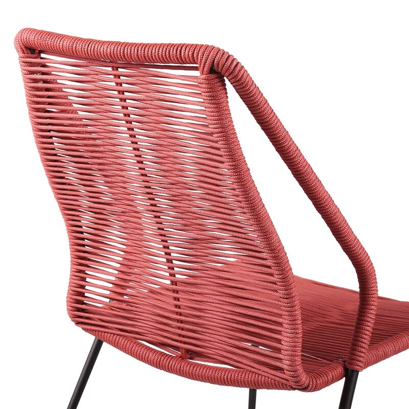 Clip Rope and Steel Indoor Outdoor Stack Dining Chairs - Set of 2