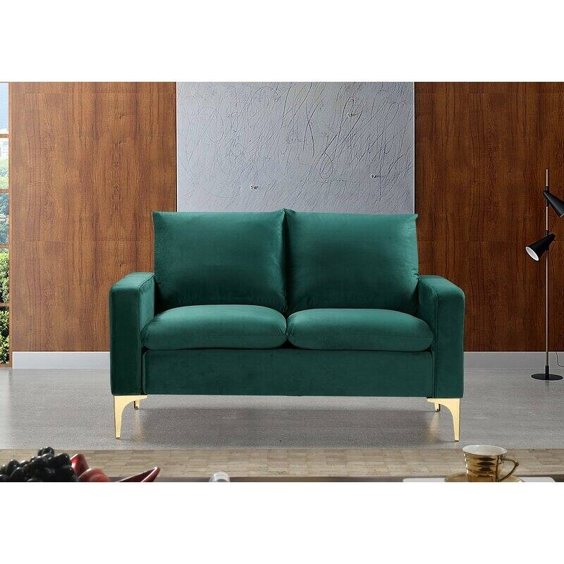 Buchan 54.7'' Velvet Square Arm Loveseat - Green