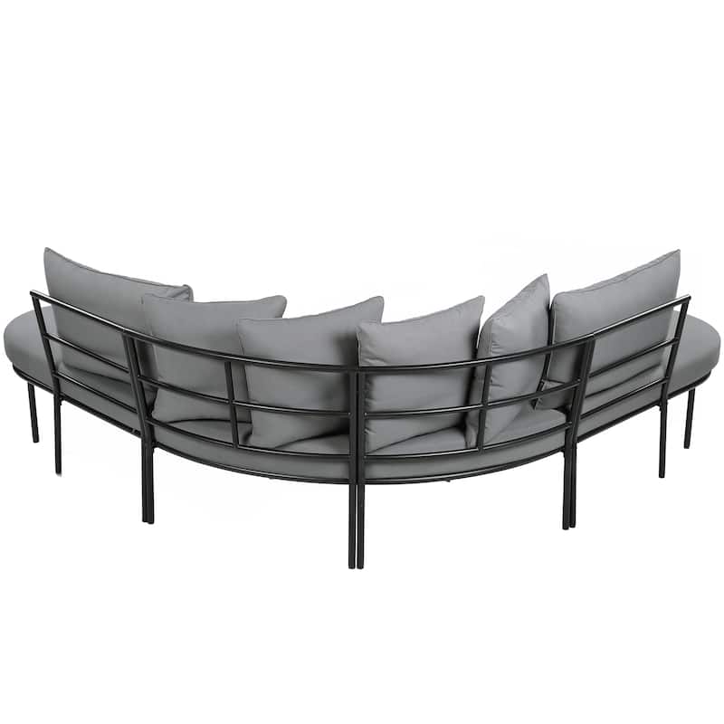 Patio Half- Moon Curved Outdoor Furniture Sofa Set