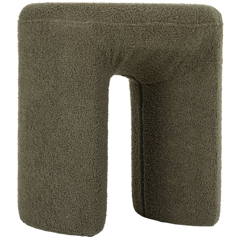 Plush Teddy Fabric Small Ottoman Foot Stool Vanity Stool for Bedroom