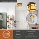 preview thumbnail 2 of 4, Mission Bronze Square Outdoor Flush Mount Ceiling Light Honey Glass - 11.5-in W x 7-in H x 11.5-in D