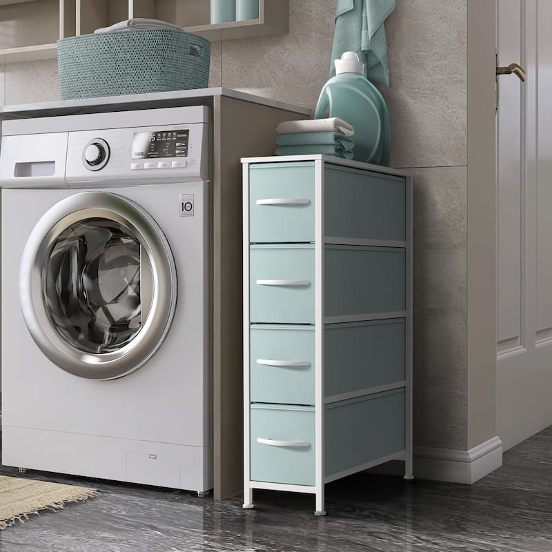 Narrow Dresser Tower with 4 Drawers - Vertical Storage for Bedroom