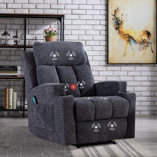 Massage and Heating Recliner Chair with 2 Cup Holders  Breathable Fabric