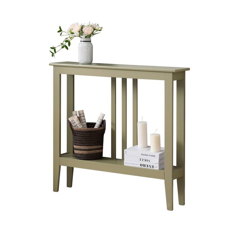 Balfour Collection Wood Modern Console Table with Shelves 36"