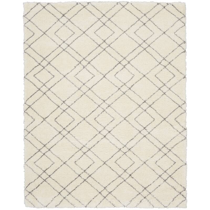 Hufe Power Loomed Geometric Modern Stain Resistant Soft Area Rug By HomeRoots - 110' X '79' X '1.58
