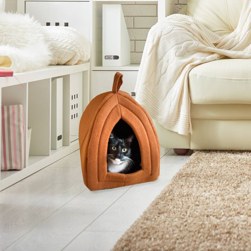 Petmaker Cozy Kitty House Cave Plush Cat Tent Bed with Removable Foam Cushion