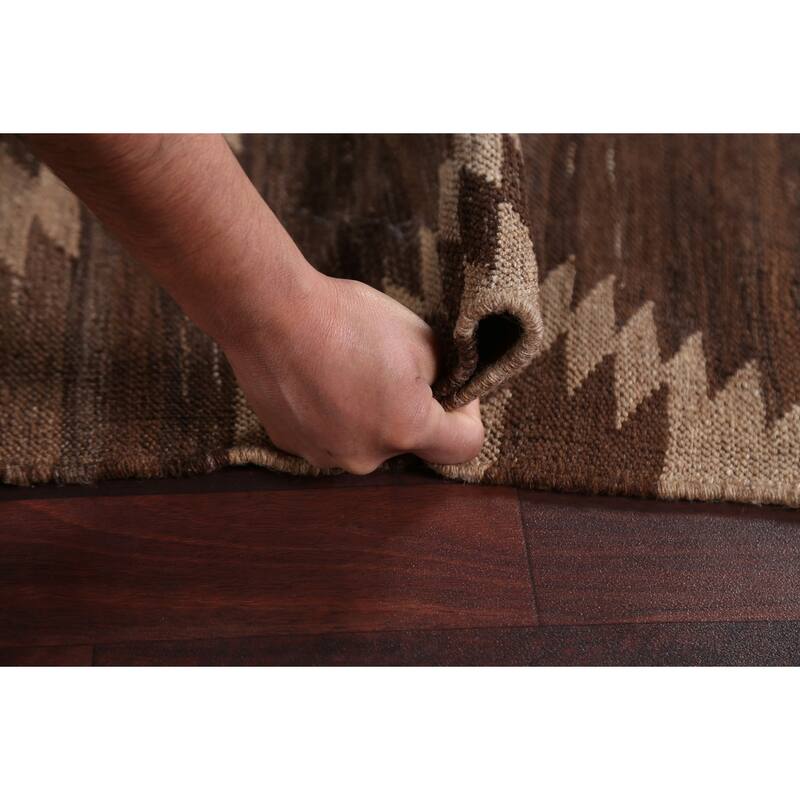 Natural Dye Geometric Tribal Oriental Kilim Area Rug Wool Hand-woven - 4'11" x 6'9"