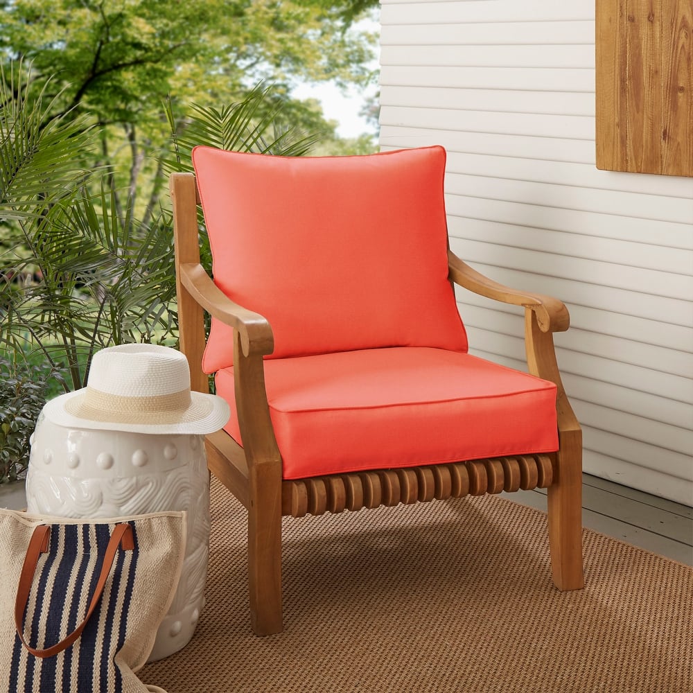 Coral Corded Indoor/ Outdoor Deep Seating Pillow and Cushion Set