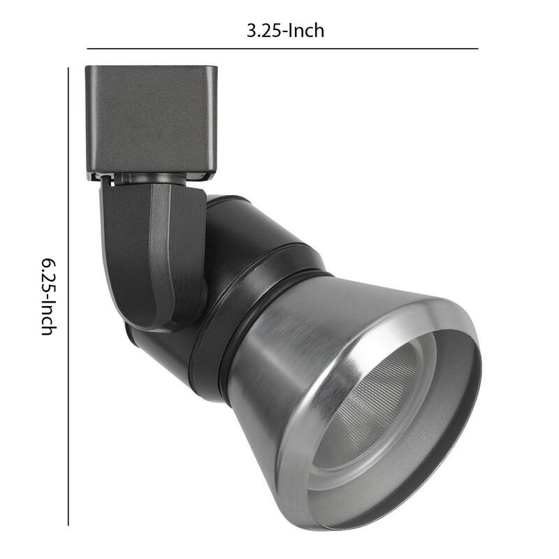 10W Integrated LED Metal Track Fixture with Cone Head, Black and Silver
