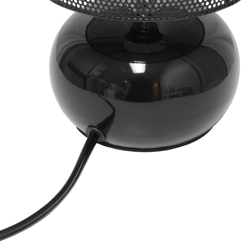 Mini Ceramic Table Lamp with Mesh Shade - 10" - Black