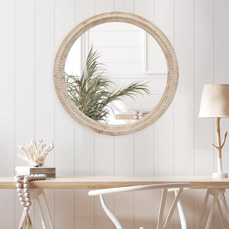 Country-Style Wooden Bead Mirror Enhances Your Home Style