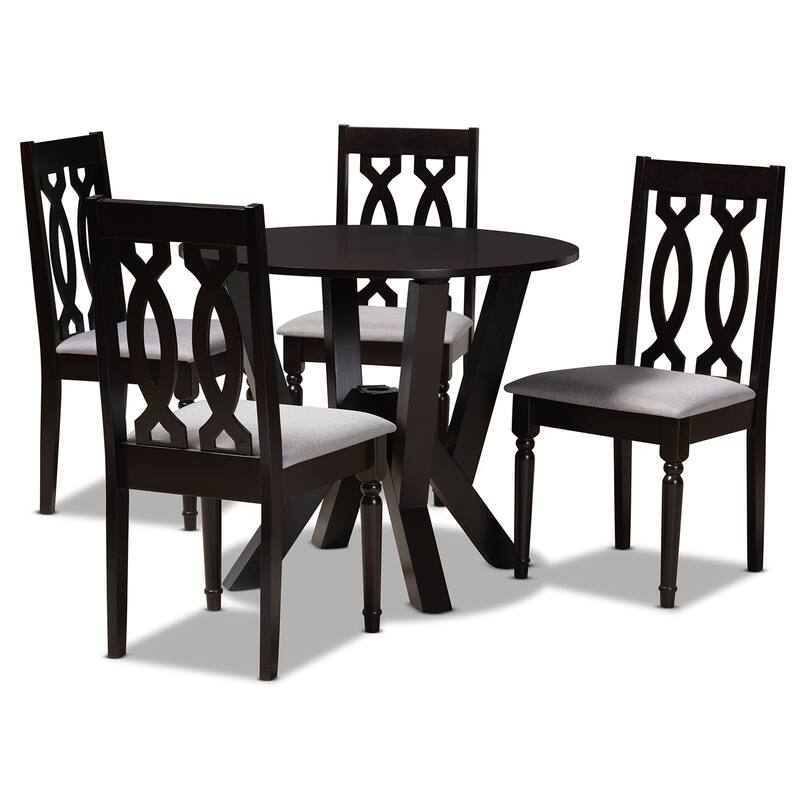 5-Piece Dining Set - Fabric Upholstered Chairs & Wood Table - Modern Style for Kitchen or Dining Room