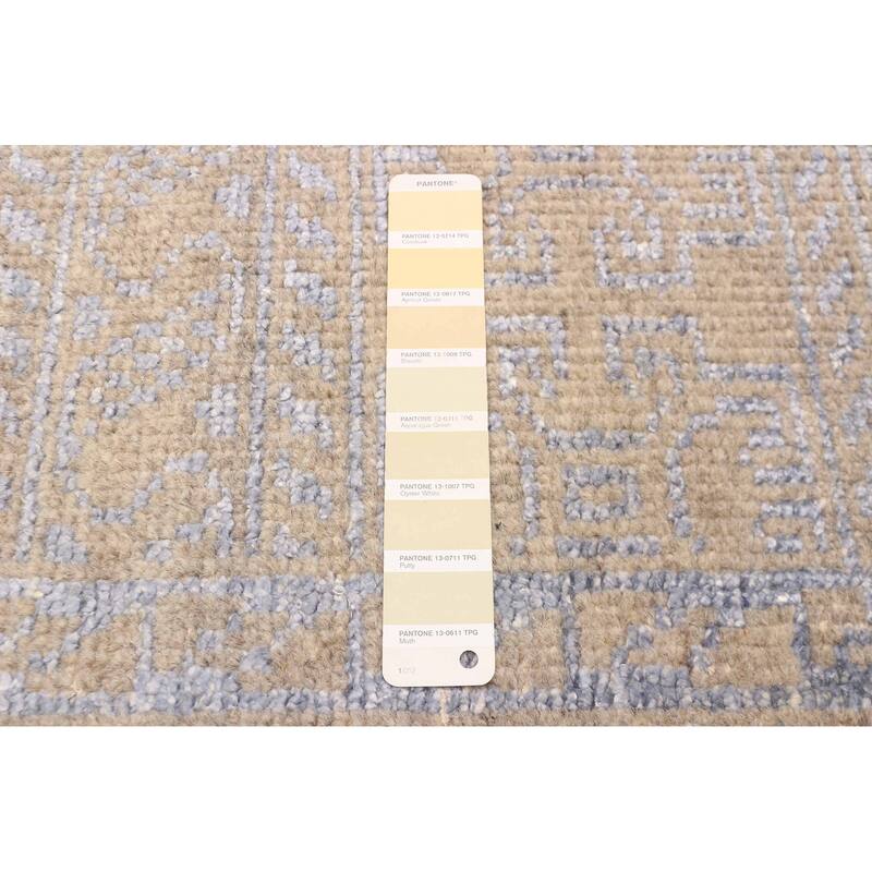 ECARPETGALLERY Hand-knotted Tangier Khaki Silk, Wool Rug - 5'2 x 8'2