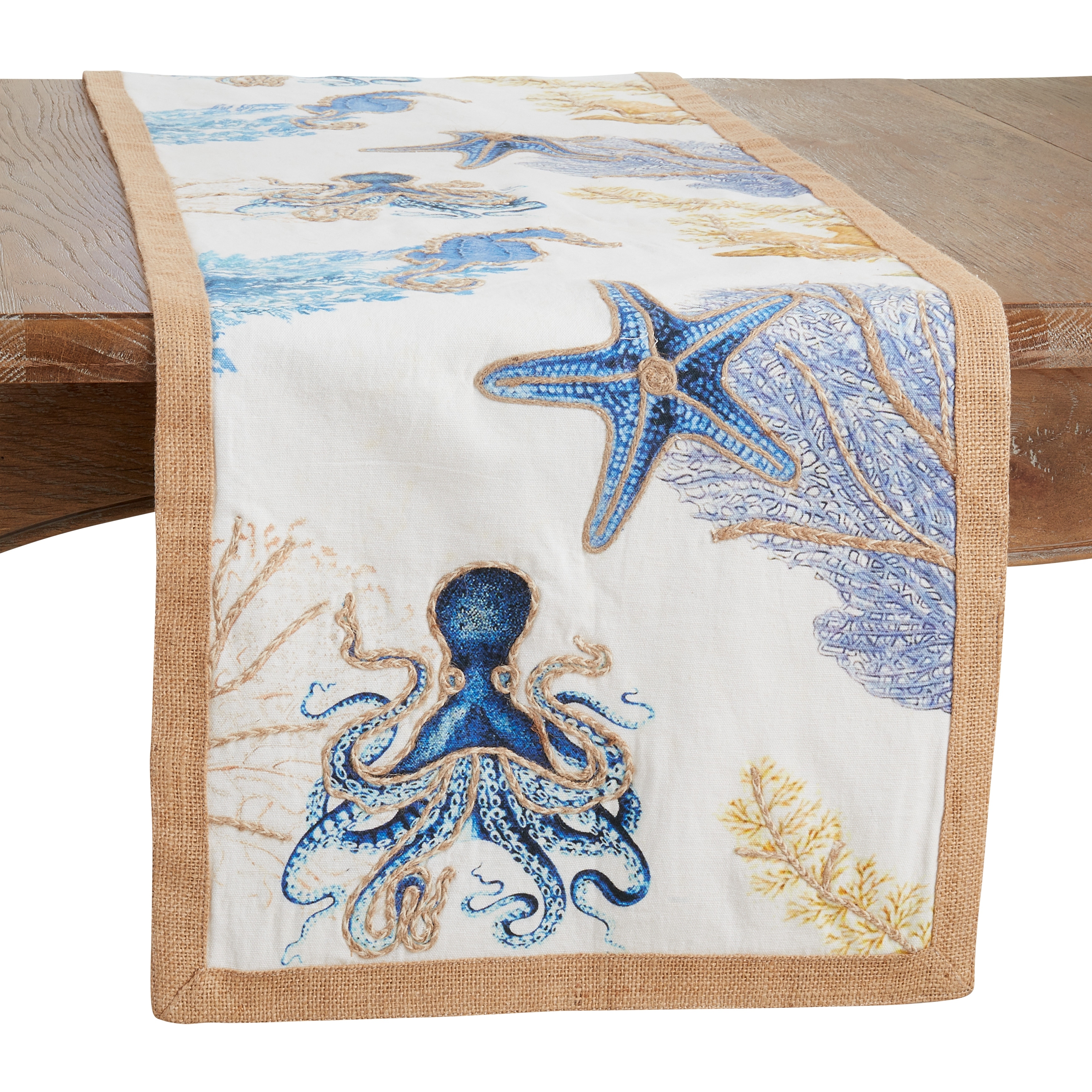 Saro Lifestyle Sea Life Design Table Runner - 16"x72"