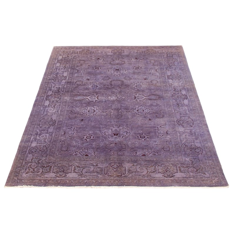 ECARPETGALLERY Hand-knotted Vibrance Purple Wool Rug - 5'11 x 8'9