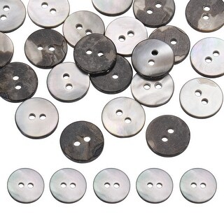 26Pcs Natural Shell Buttons,10mm 2 Holes Pearl Button,Silver - Silver ...