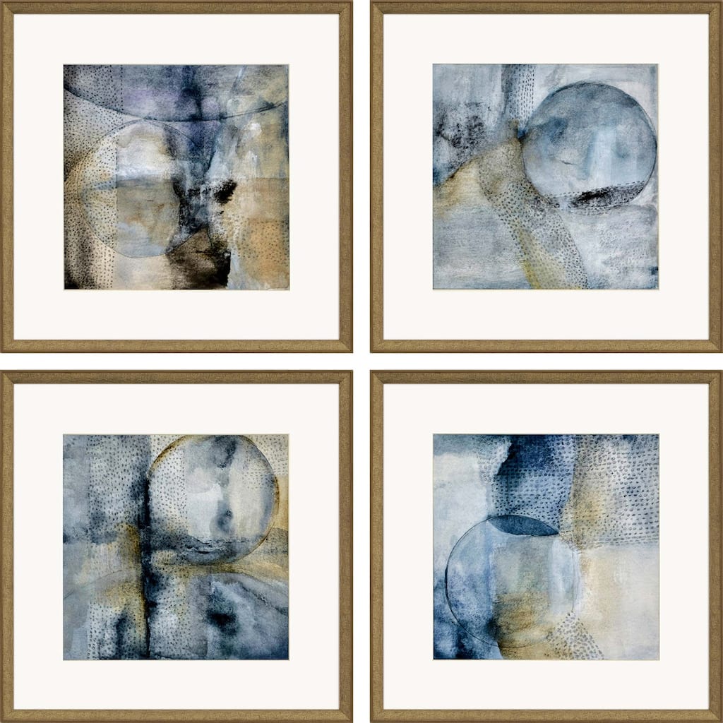 Sphere S/4 Framed Art Giclee Under Glass - Blue