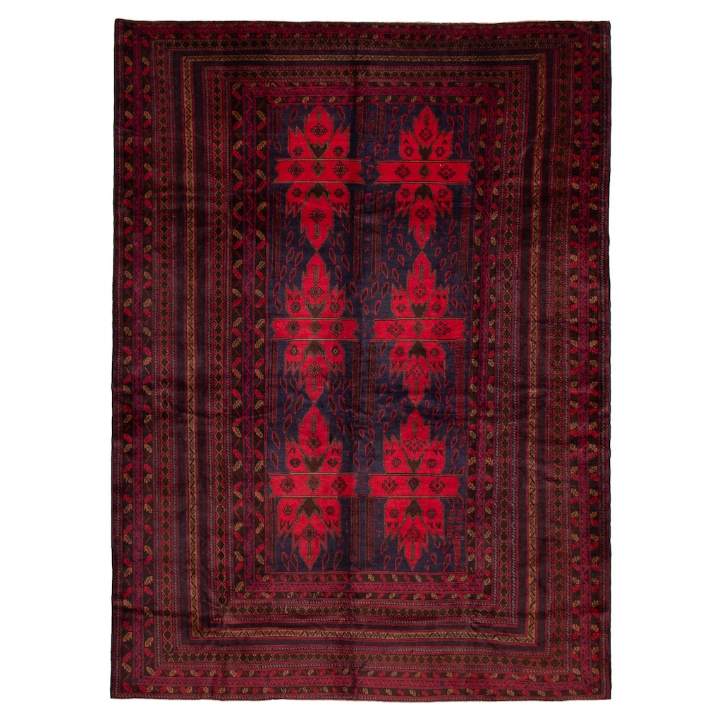 ECARPETGALLERY Hand-knotted Teimani Red Wool Rug - 9'5 x 13'0