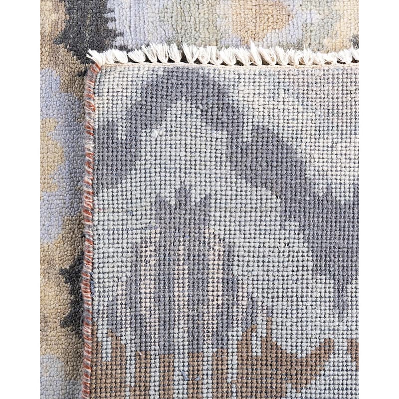 Ikat One-of-a-Kind Handmade Area Rug - Beige, 8' 0" x 9' 10" - 8' 0" x 9' 10"