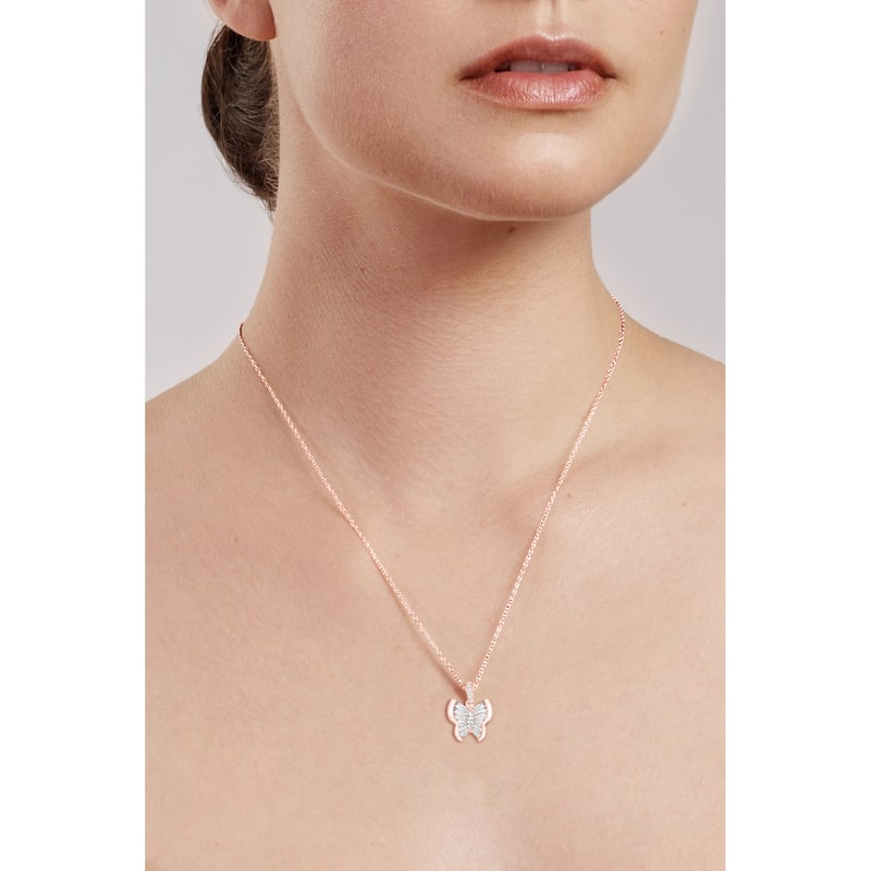 1/3 Cttw Natural Diamond 10KT Pink Gold Pendant