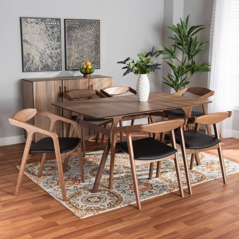 Harland Mid-Century Modern 7-Piece Dining Set