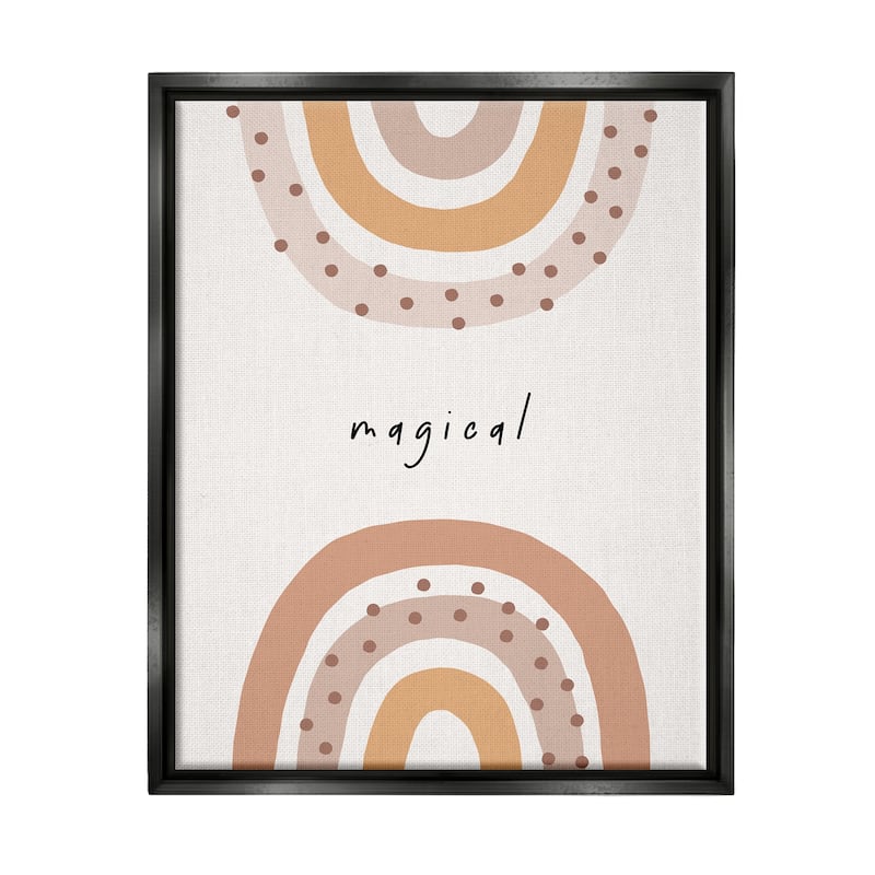 Stupell Muted Magical Rainbows Framed Floater Canvas Wall Art Design by LSR Design Studio - 17 x 21 - Black