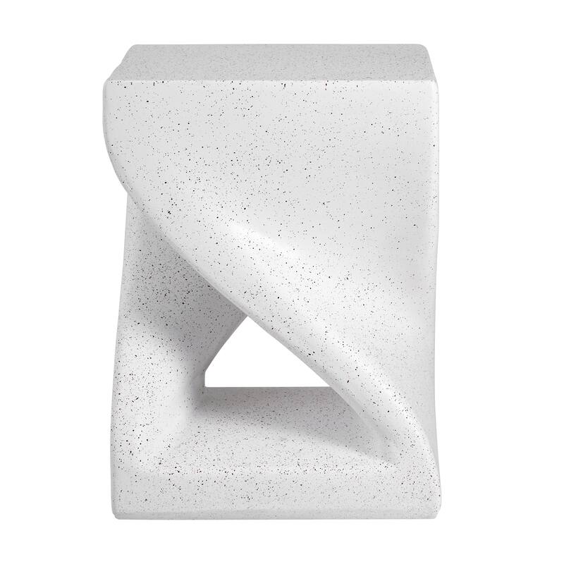 Christopher Knight Home - Modern 13.39'' Twisted Pedestal MGO Side Table for Indoor and Outdoor Use - 13.39"W/White Marble