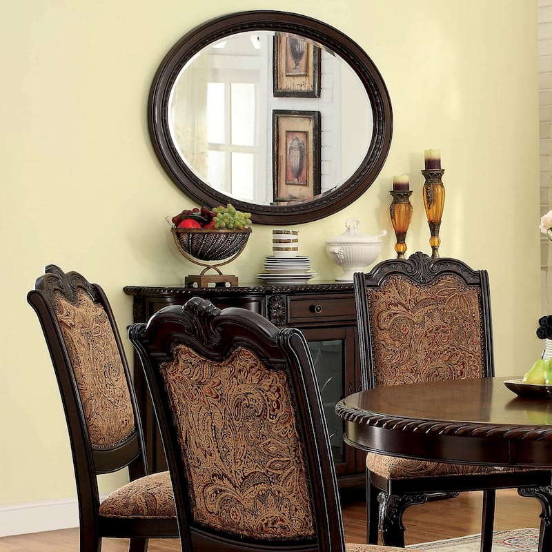 Kova Traditional Brown Cherry 49-inch Wood Wall Mirror by Furniture of America
