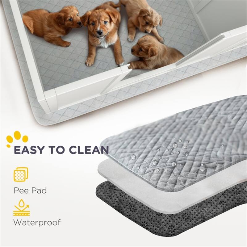 Adjustable Dog House Whelping Box with Removable Door - 65.4" L x 31.5" W x 19.7" H