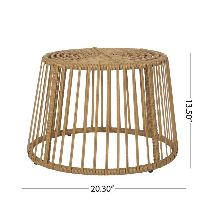 Caryl Outdoor Wicker Side Table by Christopher Knight Home