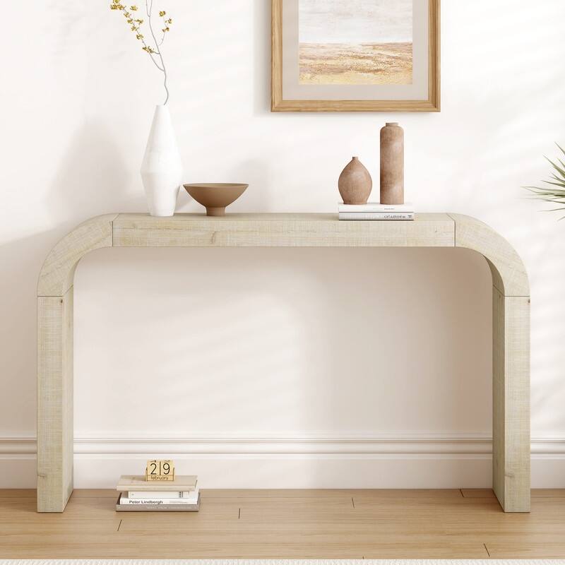 Modern 52" Minimalist Entryway Console Table - Natural