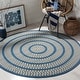 preview thumbnail 49 of 57, SAFAVIEH Handmade Braided Levina Country Rug 8' Round - Ivory/Blue - Round