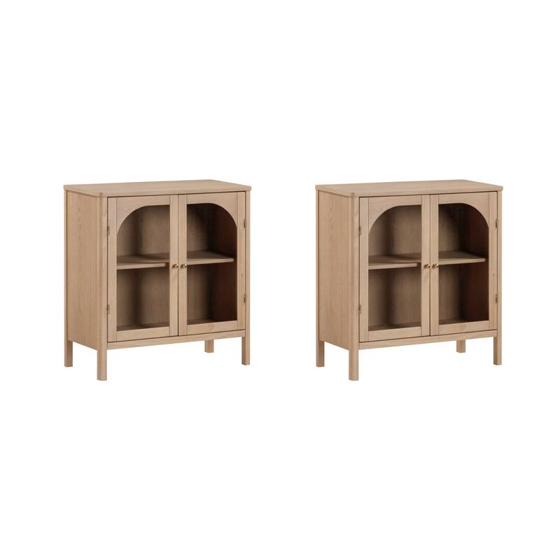 Nathan James Mason Sideboard Buffet with Glass Doors and Adjustable Shelves