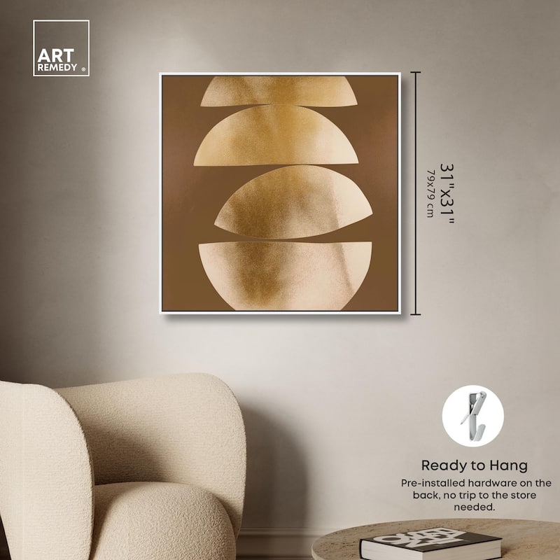 Golden Crescents II Canvas by Art Remedy