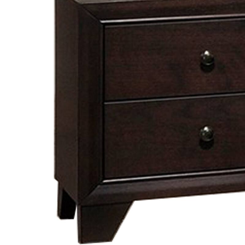Brown 2 Drawer 16 in. W Nightstand with Sturdy Hardware and Ample Storage