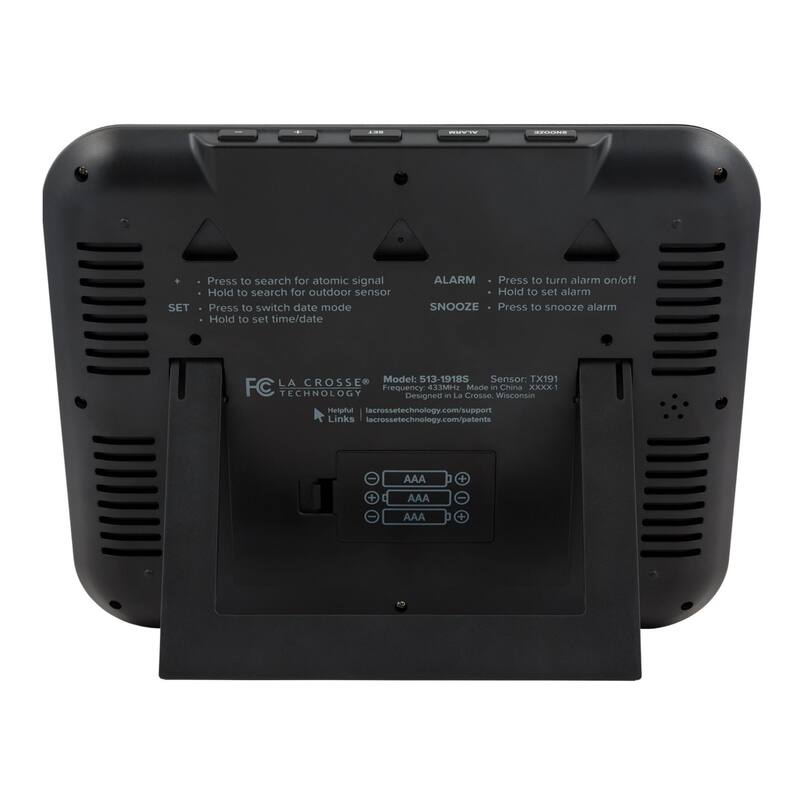 8.75" Silver and Black Digital Wall Clock with Temperature