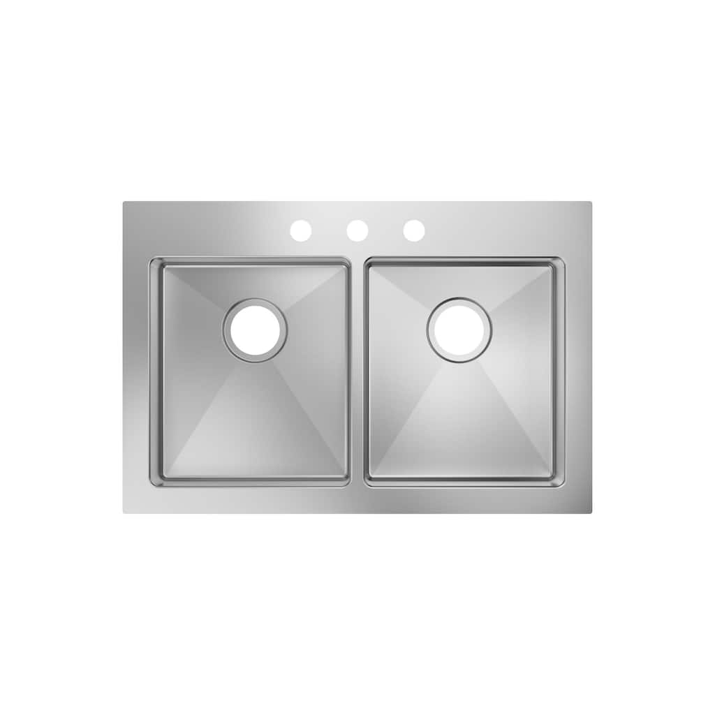 PROFLO PFDM2B3322553 Sault 33" ADA Compliant Drop In Double Basin - Stainless Steel