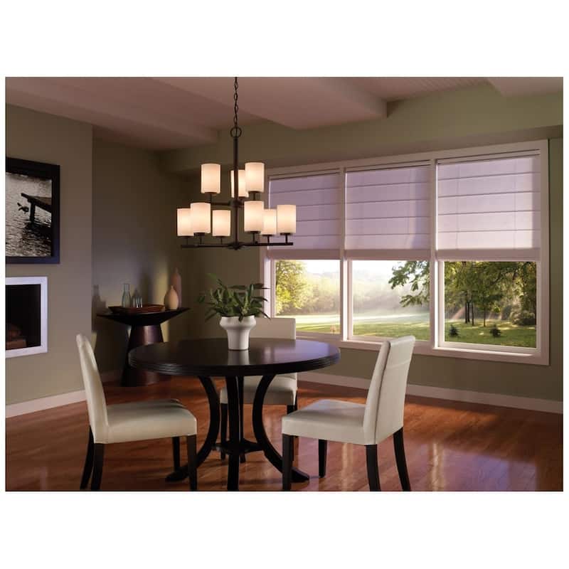 Bellevue Pope 3 Light 24" Wide Shaded Linear Chandelier with Etched