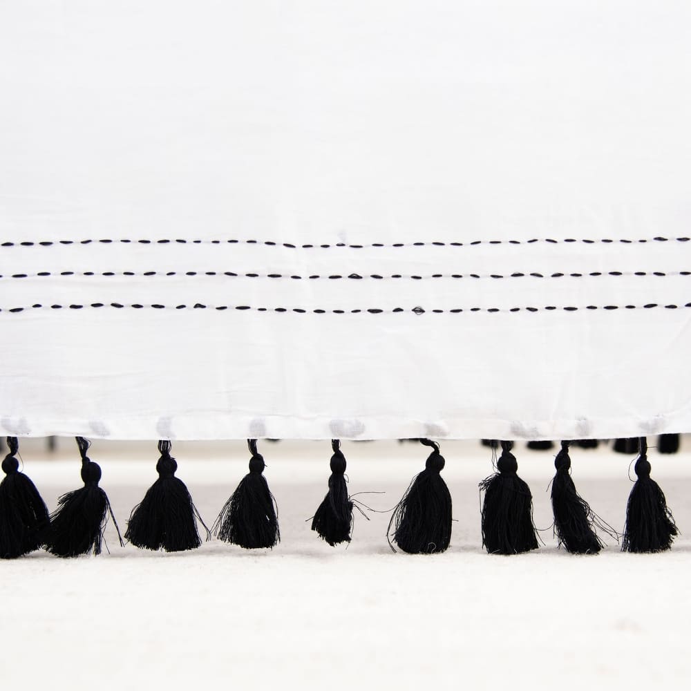 Rizzy Home Rowan Tassle Striped Crib Skirt - 26" X 51"