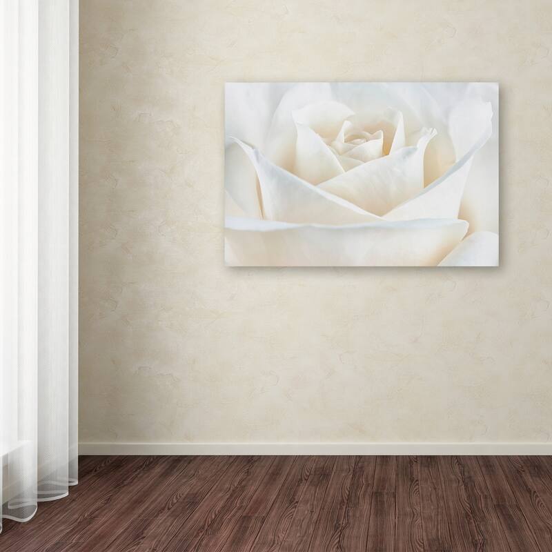 Cora Niele 'Pure White Rose' Canvas Art