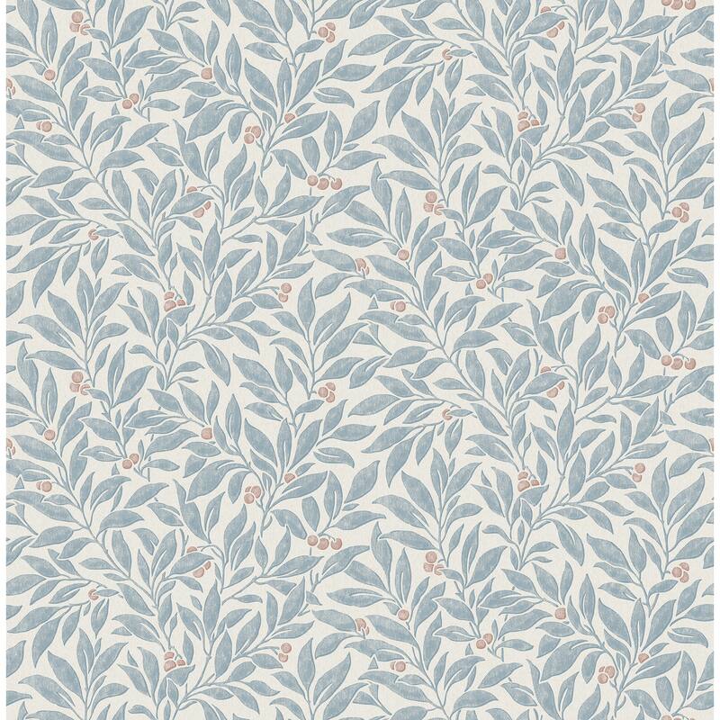 Winter Berry Blue Vine Wallpaper