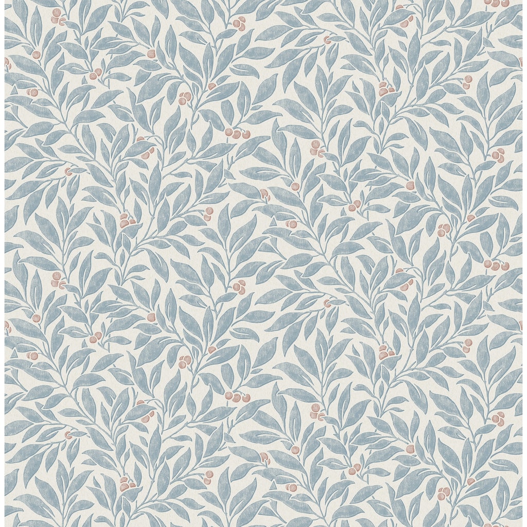 Winter Berry Blue Vine Wallpaper